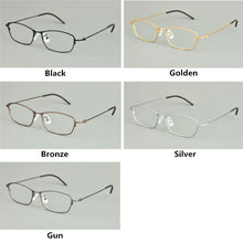 Carica l&#39;immagine nel visualizzatore di Gallery, Pure Titanium Square Glasses Frame Mens Women Ultralight 6g Screwless Spectacles Business Eyeglasses Big Face Eyewear Spectacles