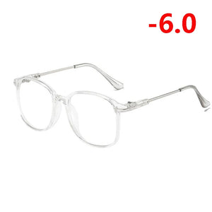 Retro Big Frame Oversized Finished Myopia Eyeglasses Women Men Eye Glasses Short-sighted Spectacle  -1.0 -1.5 -2.0 -2.5 To -6.0