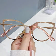 Carica l&#39;immagine nel visualizzatore di Gallery, Retro Metal Frame Glasses Women Men Computer Eye Anti-blue Light Glasses Transparent Protection Eyeglass