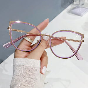 Retro Metal Frame Glasses Women Men Computer Eye Anti-blue Light Glasses Transparent Protection Eyeglass