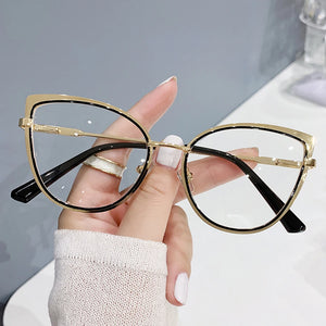 Retro Metal Frame Glasses Women Men Computer Eye Anti-blue Light Glasses Transparent Protection Eyeglass