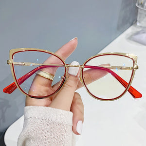 Retro Metal Frame Glasses Women Men Computer Eye Anti-blue Light Glasses Transparent Protection Eyeglass