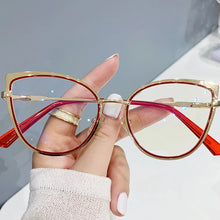 Carica l&#39;immagine nel visualizzatore di Gallery, Retro Metal Frame Glasses Women Men Computer Eye Anti-blue Light Glasses Transparent Protection Eyeglass