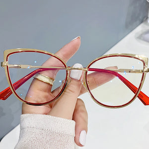 Retro Metal Frame Glasses Women Men Computer Eye Anti-blue Light Glasses Transparent Protection Eyeglass