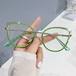 Retro Metal Frame Glasses Women Men Computer Eye Anti-blue Light Glasses Transparent Protection Eyeglass