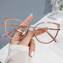 Carica l&#39;immagine nel visualizzatore di Gallery, Retro Metal Frame Glasses Women Men Computer Eye Anti-blue Light Glasses Transparent Protection Eyeglass