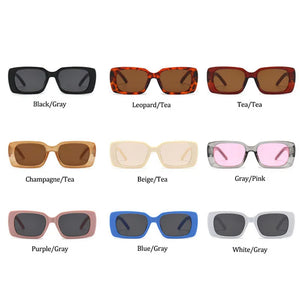 Retro Popular Rectangle Sunglasses Women Ins Vintage Square Frame Black Sunglasses Shades Trending Steampunk Eyeglasses