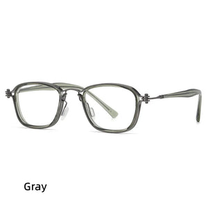 Retro Steam Punk Design Glasses Frames Optical Prescription Men Women Anti Blue Light Acetate Leg  Computer Eyeglasses