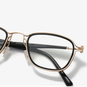 Montature per occhiali dal design retrò Steam Punk da vista ottica da uomo e da donna, occhiali da vista per computer con gamba in acetato anti luce blu