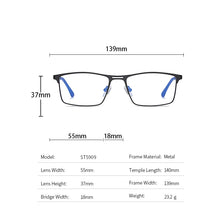 Load image into Gallery viewer, Reven Jate 5909 Full Rim Alloy Front Flexible Plastic TR-90 Temple Legs Optical Eyeglasses Frame for Men and Women Eyewear