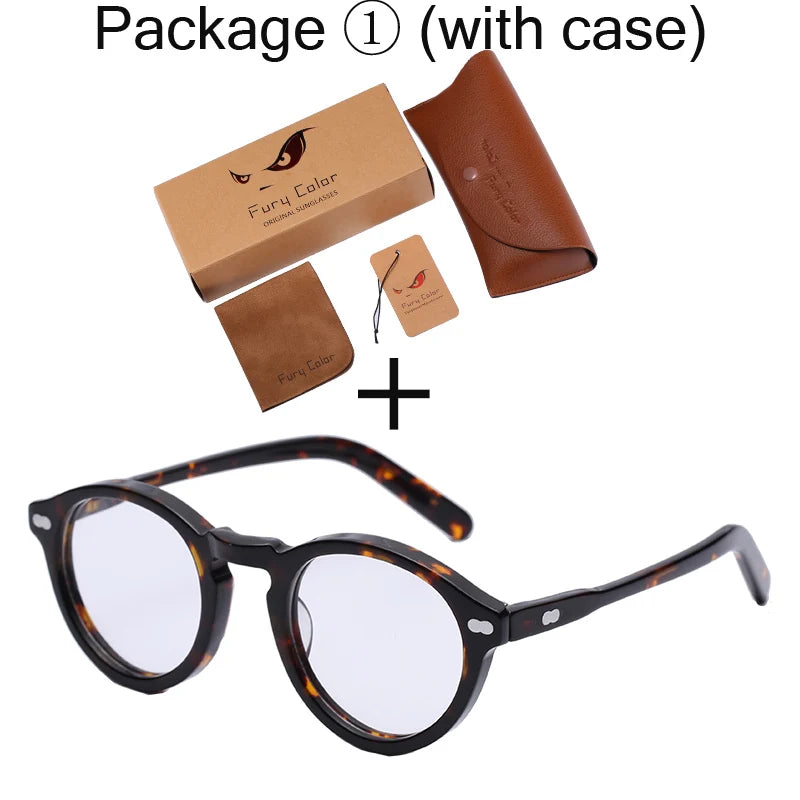 Round retro Small Acetate frame optical eyeglasses frame clear lens glasses frame women men myopia spectacles prescription