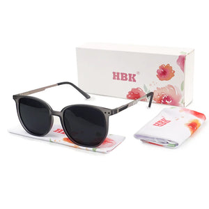 HBK TR Round Frame Polarized Sunglasses Women Vintage Male Eyewear Uv400 Summer Style Travel Driving Oculos De Sol Gafas