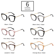 Load image into Gallery viewer, SHAUNA Retro TR90 Metal Cat Eye Women Colorful Glasses Frame  Spring Hinge Men Anti-blue Light Eyewear Optical Frames