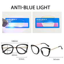 Load image into Gallery viewer, SHAUNA Retro TR90 Metal Cat Eye Women Colorful Glasses Frame  Spring Hinge Men Anti-blue Light Eyewear Optical Frames