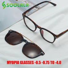 Load image into Gallery viewer, SOOLALA Prescription Myopia Glasses Men Women Polarized Magnet Clip On Sunglasses Optical Glasses Frame Anti Blue Light Eyewear