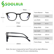 Load image into Gallery viewer, SOOLALA Prescription Myopia Glasses Men Women Polarized Magnet Clip On Sunglasses Optical Glasses Frame Anti Blue Light Eyewear