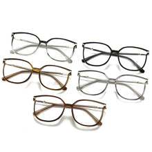 Carica l&#39;immagine nel visualizzatore di Gallery, Vintage Square Metal Glitter Frame Reading Glasses Women Optical Eyewear Anti-blue Light Presbyopia Eyeglasses