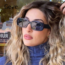 Carica l&#39;immagine nel visualizzatore di Gallery, Small Frame Rectangle Women&#39;s Sunglasses 2023 Luxury Brand Designer Trendy Square Chunky Ladies Sunglasses Free Shipping