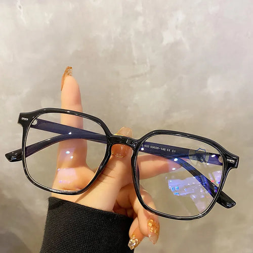 Square polygon Frame Plain glasses blue membrane Glasses all can match Men Women  glasses lenses Blocking Glasses Eyewear