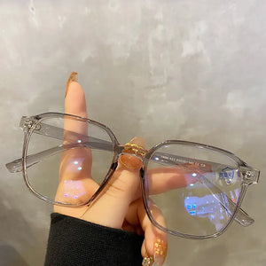 Square polygon Frame Plain glasses blue membrane Glasses all can match Men Women  glasses lenses Blocking Glasses Eyewear