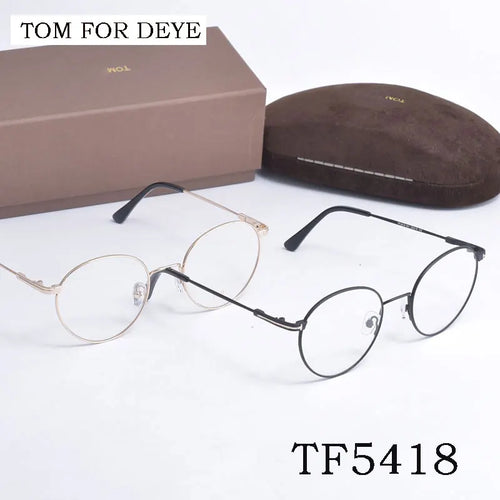 TOM FOR DEYE Optical Eyeglasses Frames TF5418 Alloy Round Reading Myopia Prescription Glasses Women