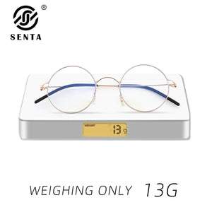 Titanium Anti Blue Light Glasses Frame Women Men Round Eyeglasses Frames Urltra-Light Eyewear  Prescription Reading Glasses