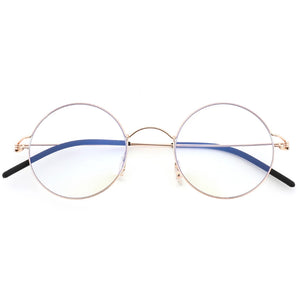 Titanium Anti Blue Light Glasses Frame Women Men Round Eyeglasses Frames Urltra-Light Eyewear  Prescription Reading Glasses