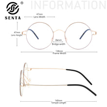 Load image into Gallery viewer, Titanium Anti Blue Light Glasses Frame Women Men Round Eyeglasses Frames Urltra-Light Eyewear  Prescription Reading Glasses