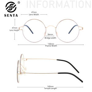 Titanium Anti Blue Light Glasses Frame Women Men Round Eyeglasses Frames Urltra-Light Eyewear  Prescription Reading Glasses