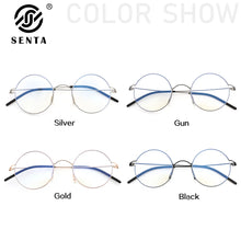 Load image into Gallery viewer, Titanium Anti Blue Light Glasses Frame Women Men Round Eyeglasses Frames Urltra-Light Eyewear  Prescription Reading Glasses