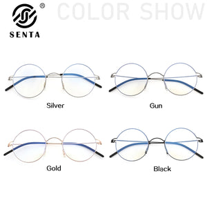 Titanium Anti Blue Light Glasses Frame Women Men Round Eyeglasses Frames Urltra-Light Eyewear  Prescription Reading Glasses