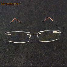 Load image into Gallery viewer, Titanium Frame Ultra Light Memory Grey Frame Coating Lenses Men Women Rimless Reading Glasses  0.75  1  1.5  1.75  2  2.25 To  4