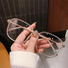 Load image into Gallery viewer, Transparent blue light blocking glasses men Women Oversized Square Frame Myopia Reading   eyeglasses alloy frame