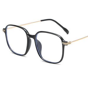 Transparent blue light blocking glasses men Women Oversized Square Frame Myopia Reading   eyeglasses alloy frame