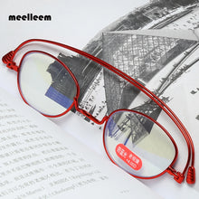 Load image into Gallery viewer, Unisex Anti-blue light Thin Reading Glasses Men Women Stainless Steel Frame Eyeglasses +1.00 +1.50 +2.00+ 2.50 +3.00