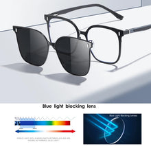 Carica l&#39;immagine nel visualizzatore di Gallery, VCKA 2 IN1 Polarized Myopia Sunglasses New Men Women Magnetic Set Prescription Aluminum Magnesium Glasses Big Frame -0.50 to -10