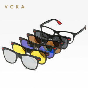 VCKA 2024 NEW Men Women Polarized Myopia Sunglasses Optical 6 In 1  Magnetic Clip Prescription Custom Glasses Frame -0.5 TO -6.0