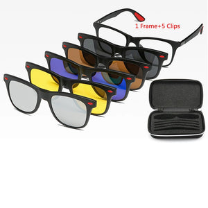 VCKA 2024 NEW Men Women Polarized Myopia Sunglasses Optical 6 In 1  Magnetic Clip Prescription Custom Glasses Frame -0.5 TO -6.0