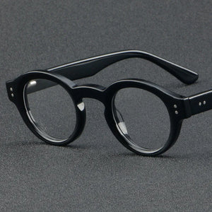 VCKA Handmade  Retro Acetate Myopia Round Frame Eyeglasses Women Men Optical Lens Glasses  Prescription -0.5 to -6.0