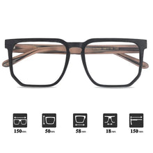 Load image into Gallery viewer, Vazrobe Oversized Eyeglasses Frames Male Wooden glasses men spring hinge big large wide face square spectacles for prescription