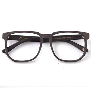 Vazrobe Oversized Eyeglasses Frames Male Wooden glasses men spring hinge big large wide face square spectacles for prescription