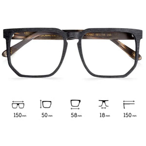 Vazrobe Oversized Eyeglasses Frames Male Wooden glasses men spring hinge big large wide face square spectacles for prescription