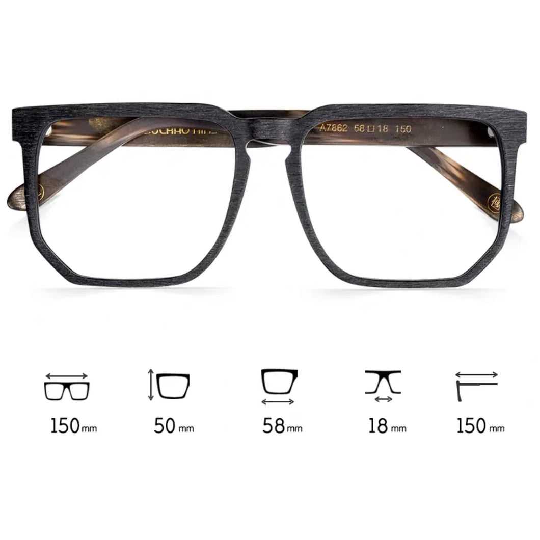 Vazrobe Oversized Eyeglasses Frames Male Wooden glasses men spring hinge big large wide face square spectacles for prescription