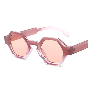 Vintage Polygon Sunglasses Women Trend Square Clear Small Frame Sun Glasses Ladies UV400 Gafas De Sol