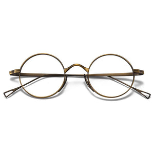 Vintage Ultralight Titanium Round Eyeglasses Nearsight Eyewear Frame Black Gold Silver Spectacles