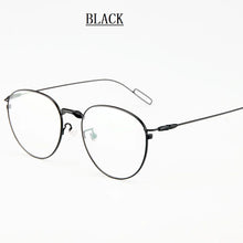 Load image into Gallery viewer, Width-140 Women Titanium Eyeglasses Frames Eyewear Men ultra light retro  thin Whole Temple optical prescription Glasses