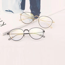 Load image into Gallery viewer, Width-140 Women Titanium Eyeglasses Frames Eyewear Men ultra light retro  thin Whole Temple optical prescription Glasses