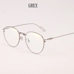 Width-140 Women Titanium Eyeglasses Frames Eyewear Men ultra light retro  thin Whole Temple optical prescription Glasses