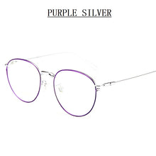 Load image into Gallery viewer, Width-140 Women Titanium Eyeglasses Frames Eyewear Men ultra light retro  thin Whole Temple optical prescription Glasses