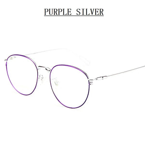 Width-140 Women Titanium Eyeglasses Frames Eyewear Men ultra light retro  thin Whole Temple optical prescription Glasses